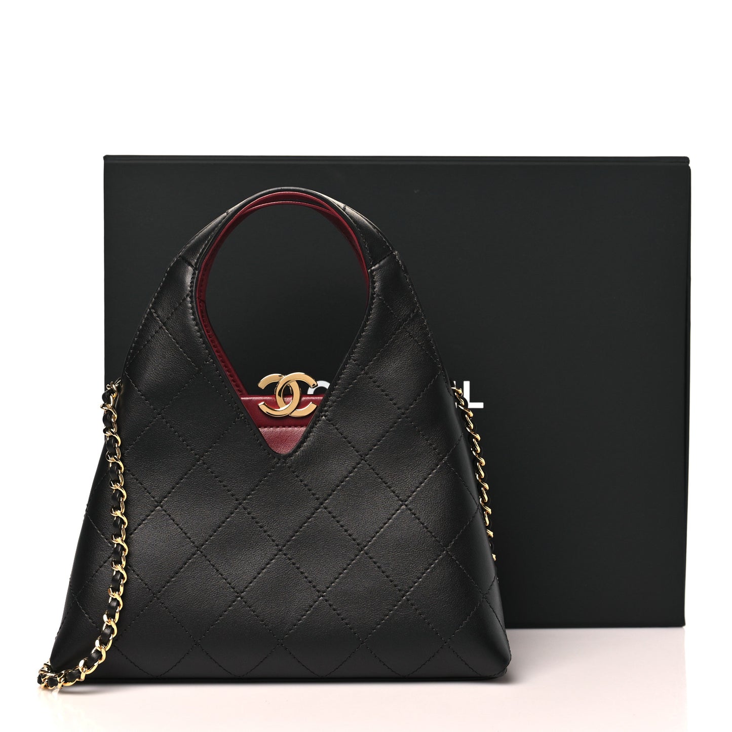 Calfskin Chic Lady Small Shopping Tote Black
