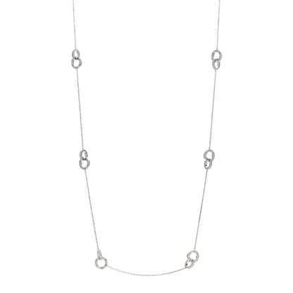 Cartier 18K White Gold Diamond LOVE Long Station Necklace 1 of 4
