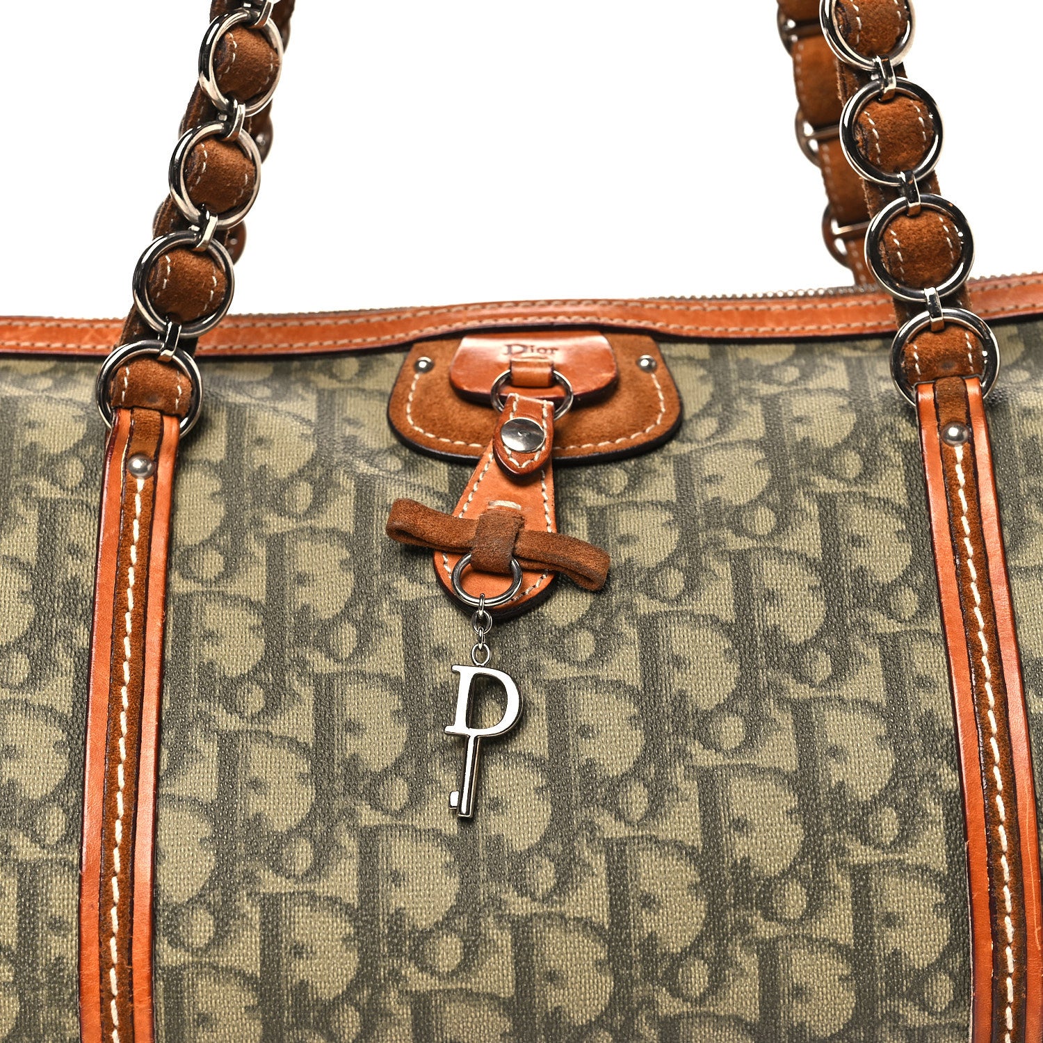 Christian Dior Monogram Trotter Romantique Boston Bag Green 7 of 14