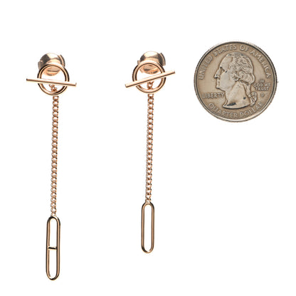Hermes 18K Rose Gold Echappee Asymmetric Earrings 2 of 5