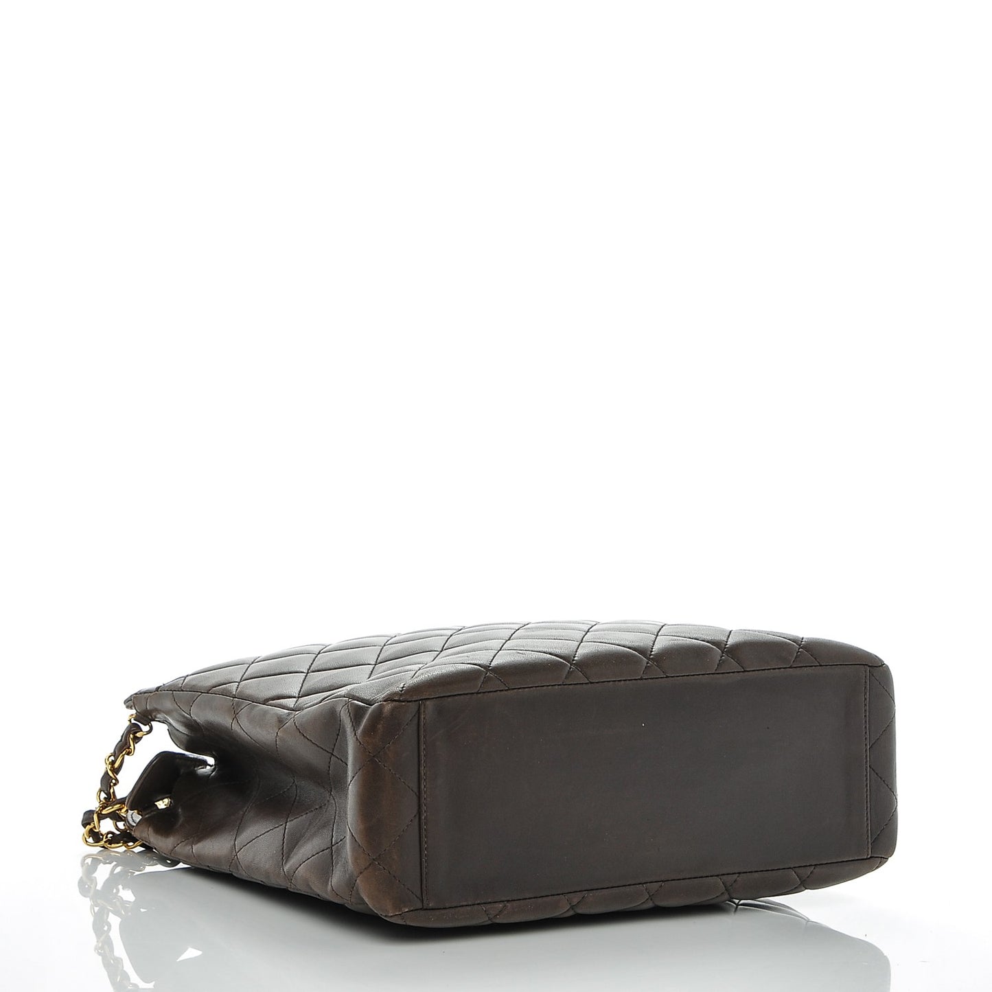 Lambskin Quilted Tote Brown