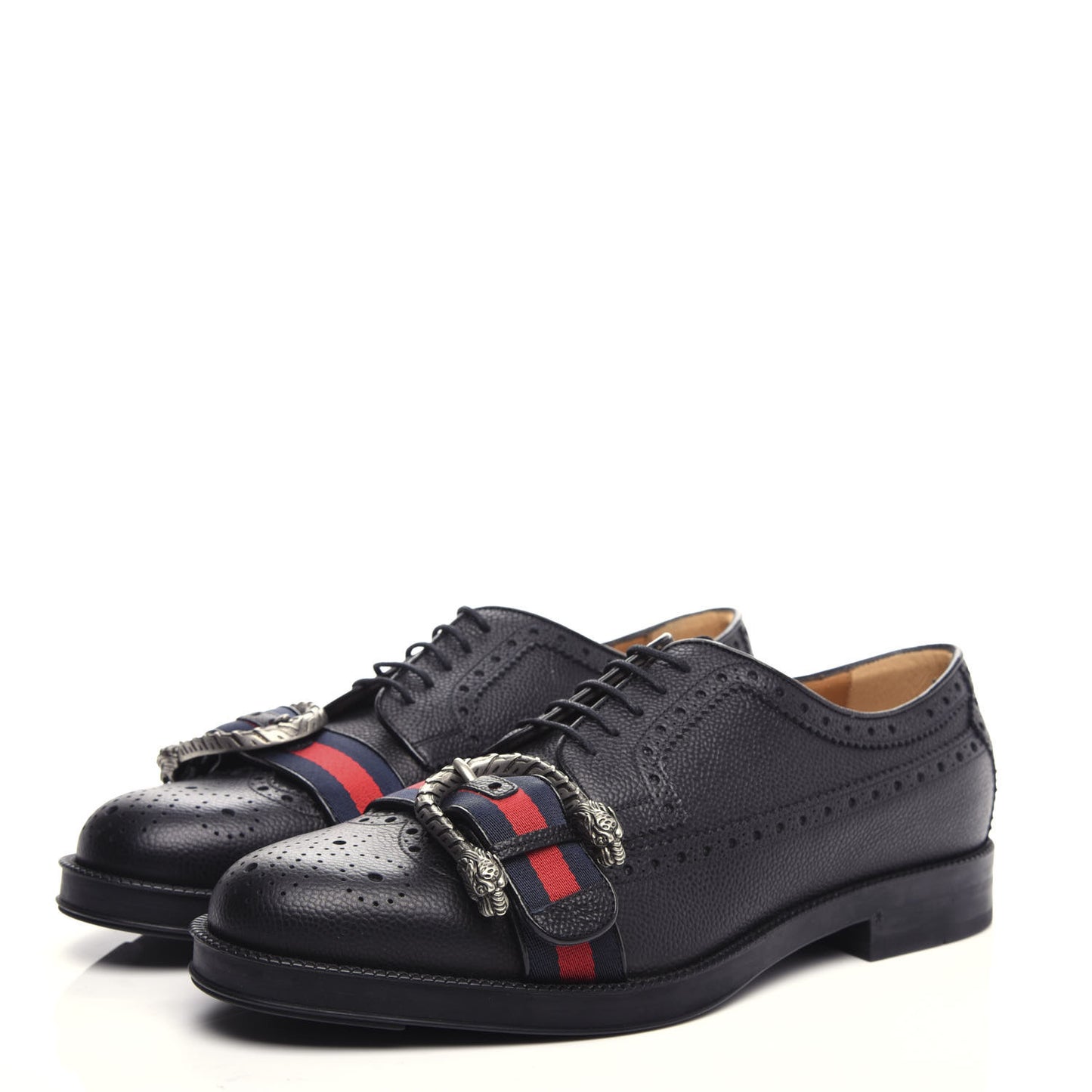 Calfskin Web Mens Queercore Brogue Derby Loafers 9 Black