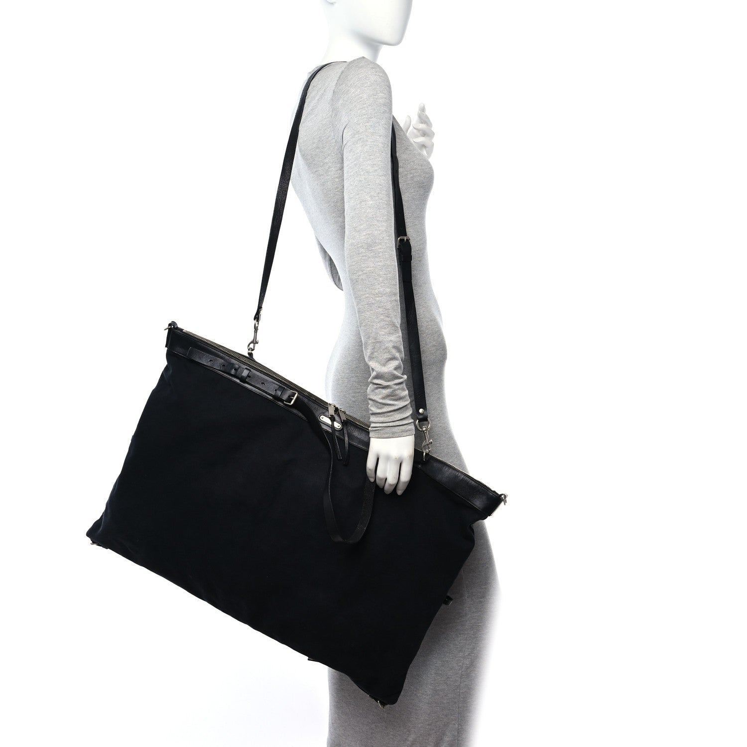 Saint Laurent Gabardine Convertible ID Bag Black 2 of 11