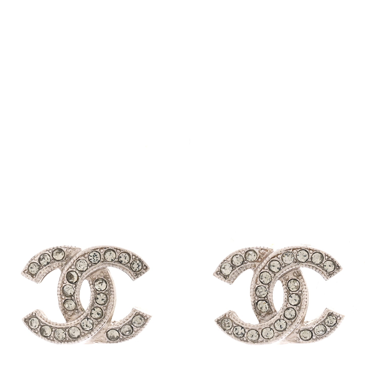 Crystal Mini CC Earrings Silver