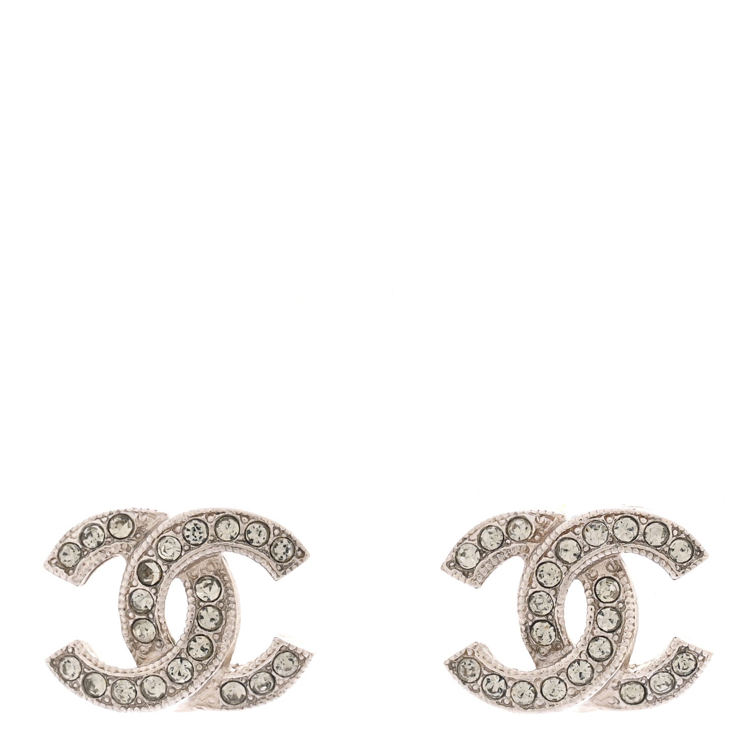 Chanel Crystal Mini CC Earrings Silver 1 of 5