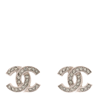 Chanel Crystal Mini CC Earrings Silver 1 of 5