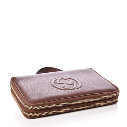 Gucci Pebbled Calfskin Soho Travel Document Case Brown 4 of 10