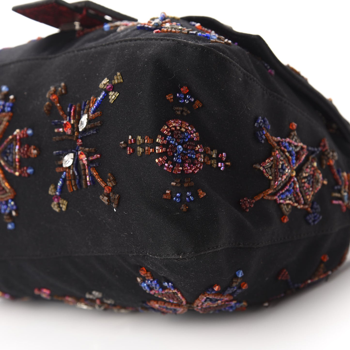 Neoprene Beaded Lizard Mama Baguette Black Red