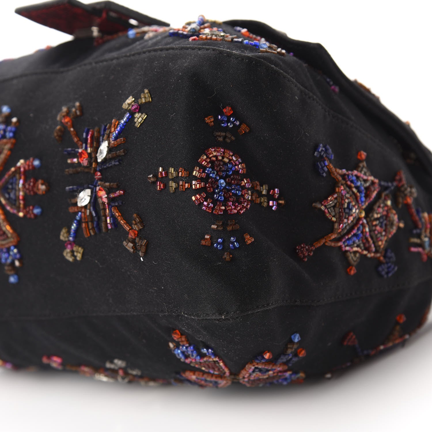 Fendi Neoprene Beaded Lizard Mama Baguette Black Red 7 of 10