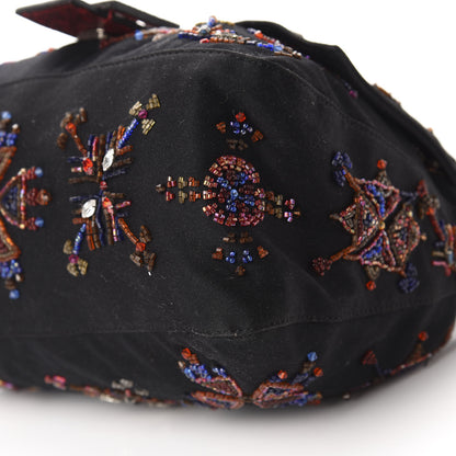 Fendi Neoprene Beaded Lizard Mama Baguette Black Red 7 of 10
