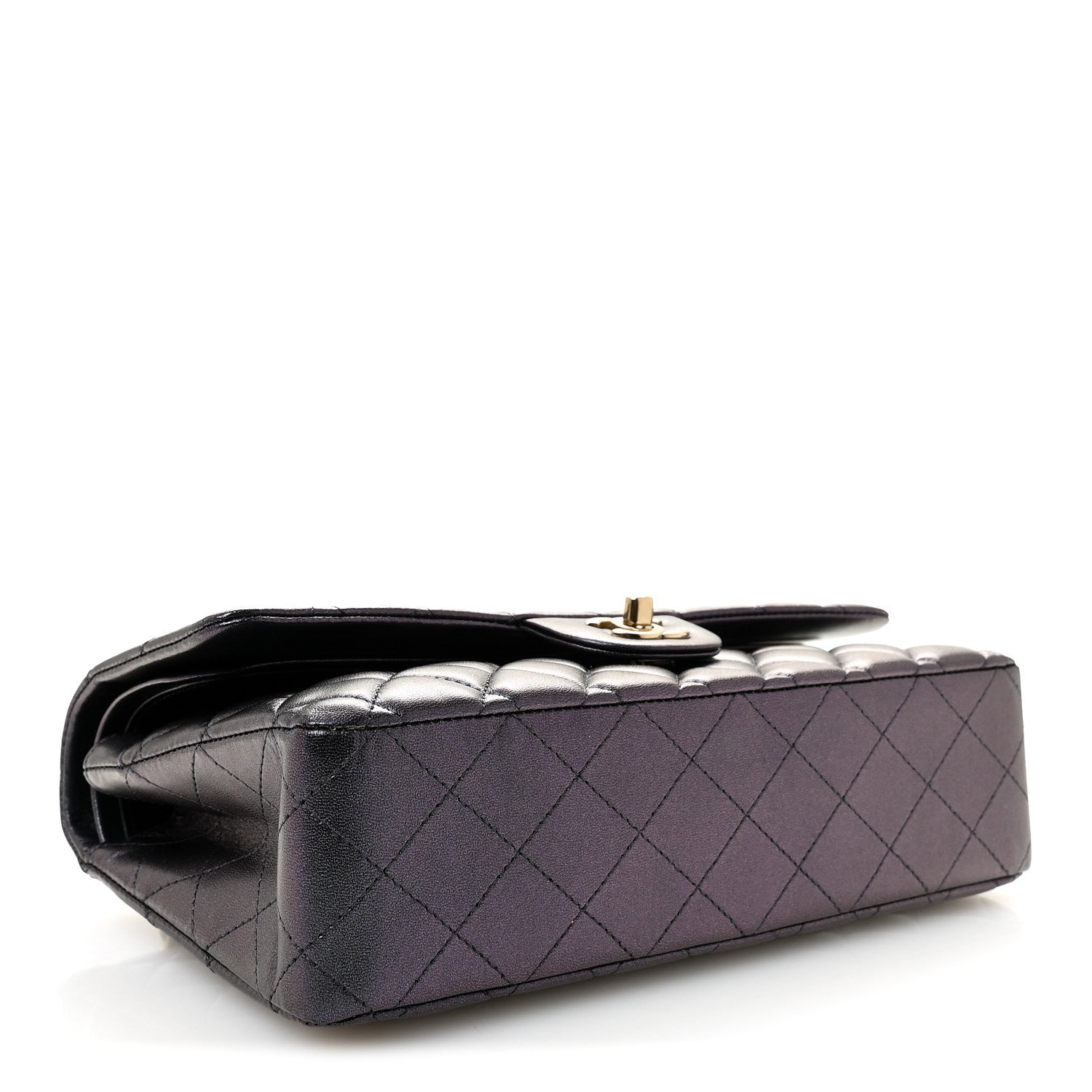 Chanel Iridescent Lambskin Quilted Medium Double Flap Black 4 of 10