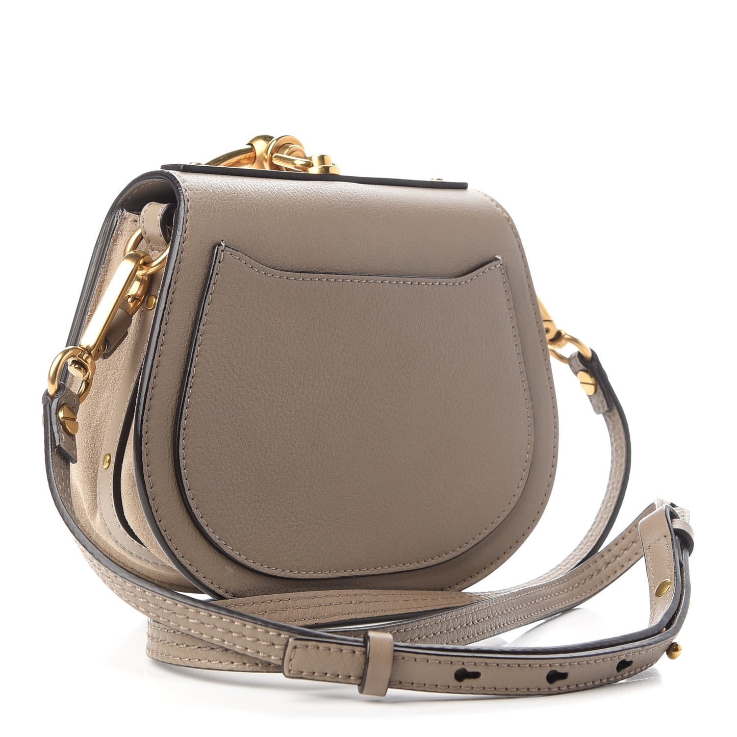 Calfskin Suede Small Nile Bracelet Bag Motty Grey