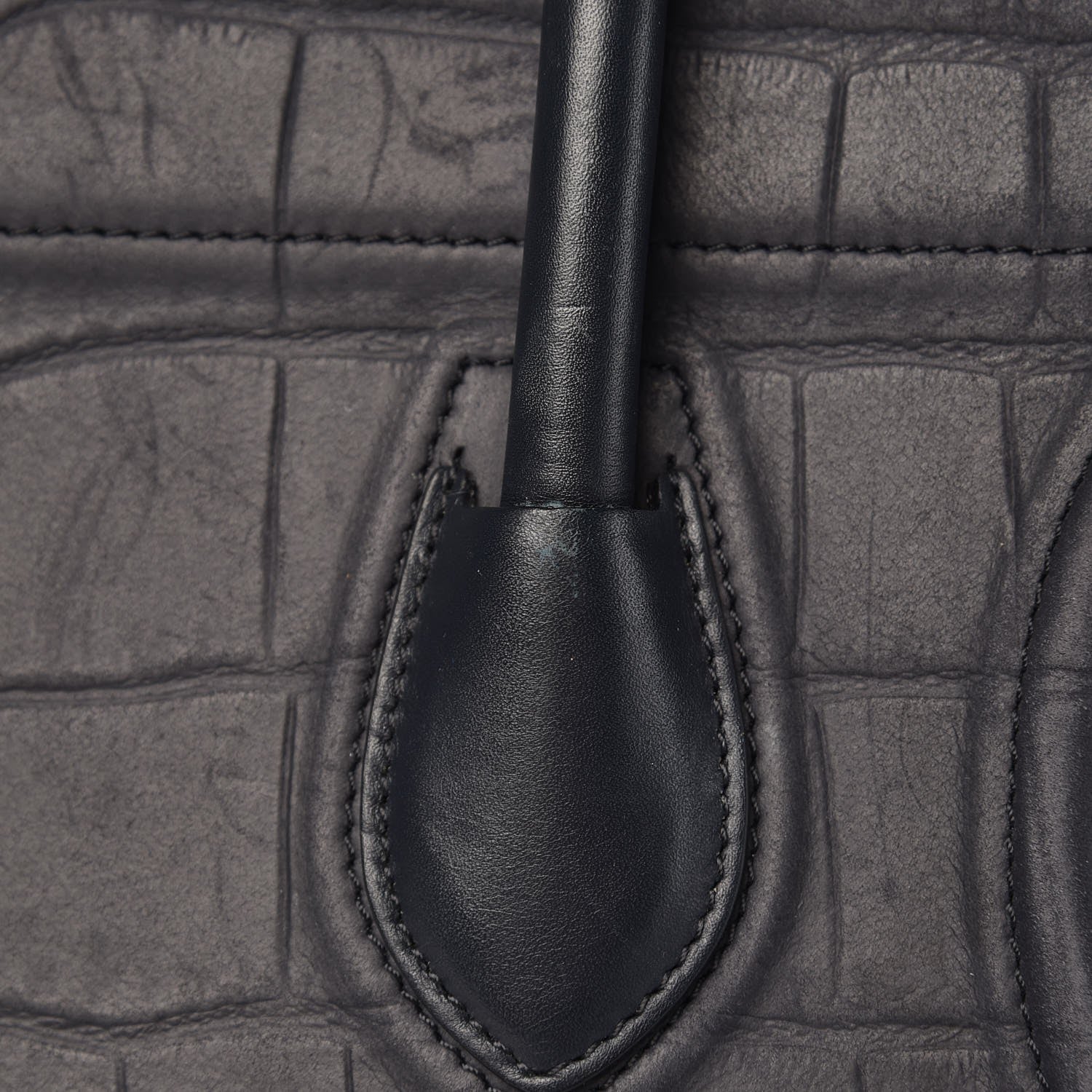 Celine Crocodile Embossed Nubuck Medium Phantom Luggage Navy 23 of 24
