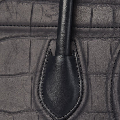 Celine Crocodile Embossed Nubuck Medium Phantom Luggage Navy 23 of 24