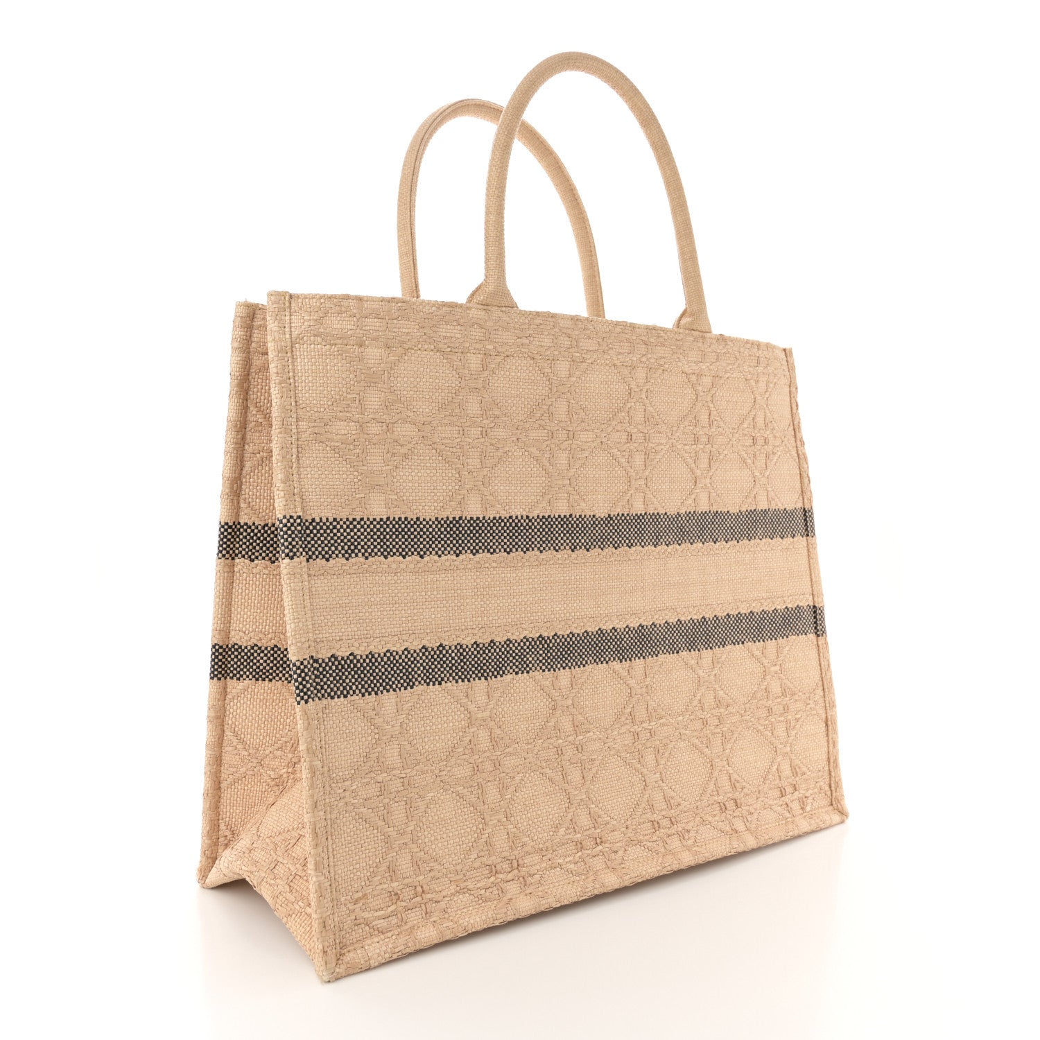 Christian Dior Raffia Cannage Large Book Tote Natural 1623940