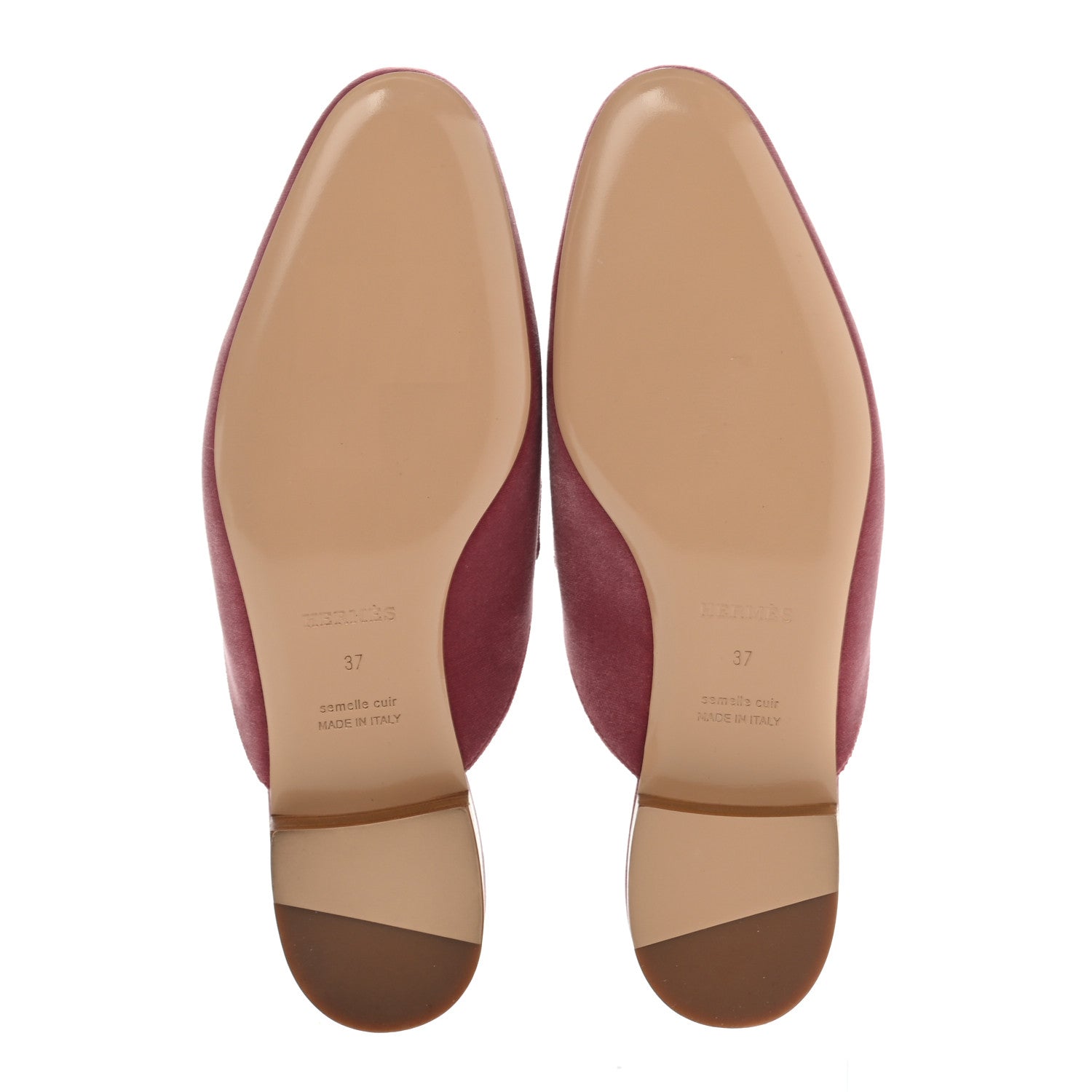 Hermes Velvet Trocadero Mules 37 Rose De Venise 5 of 7
