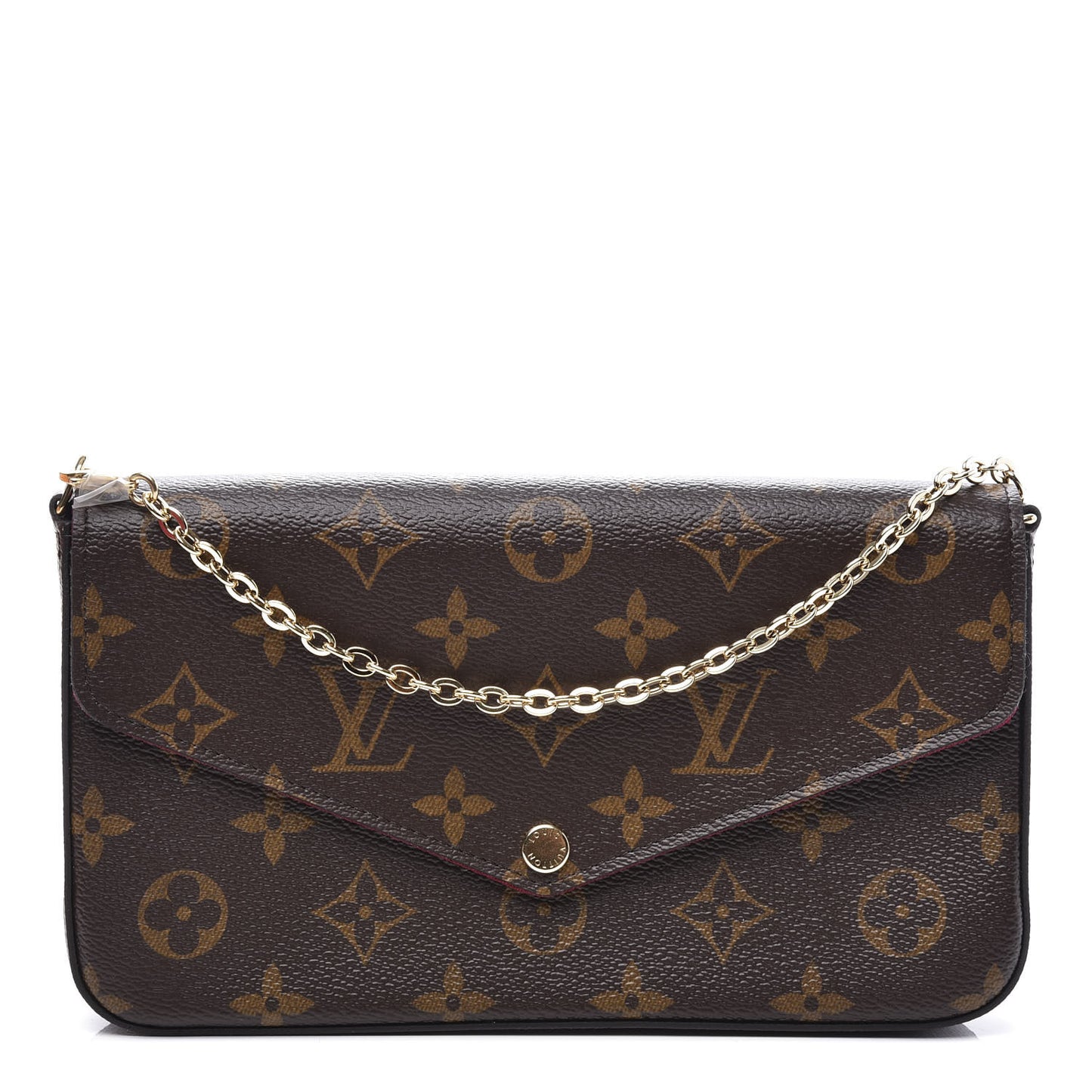 Monogram Pochette Felicie Chain Wallet Fuchsia