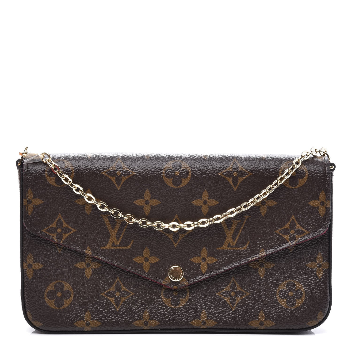 Louis Vuitton Monogram Pochette Felicie Chain Wallet Fuchsia 1 of 11