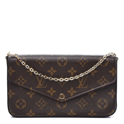 Louis Vuitton Monogram Pochette Felicie Chain Wallet Fuchsia 1 of 11