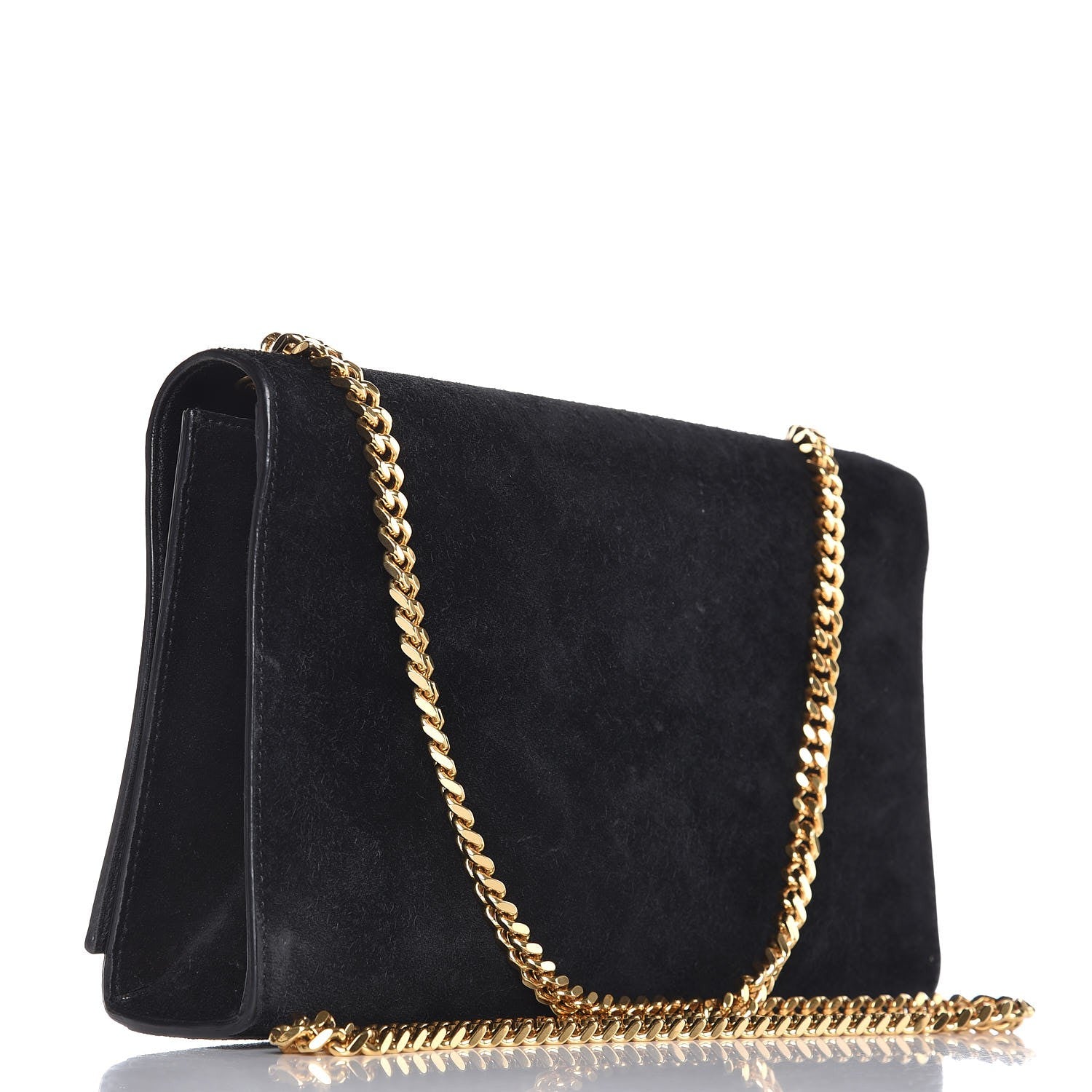 Saint Laurent Suede Medium Classic Monogram Kate Tassel Satchel Black 3 of 9