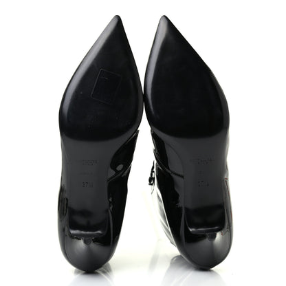 Saint Laurent Patent Calfskin Cat 50 Laced Boots 37.5 Black 5 of 7