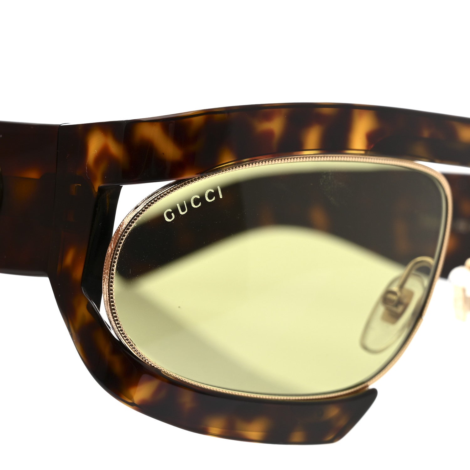 Gucci Oval Sunglasses GG0233S Tortoiseshell Gold 7 of 8