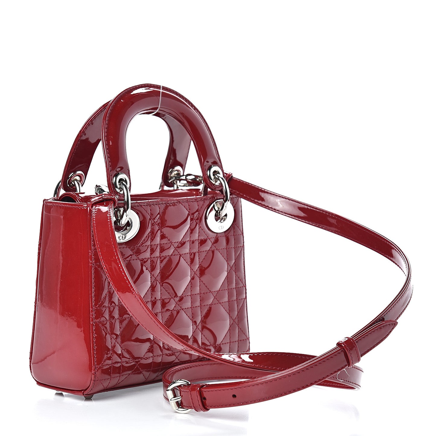 Patent Cannage Mini Lady Dior Red