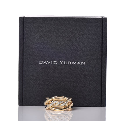 David Yurman 18K Yellow Gold Diamond 11.5mm Continuance Ring 54 7 6 of 6
