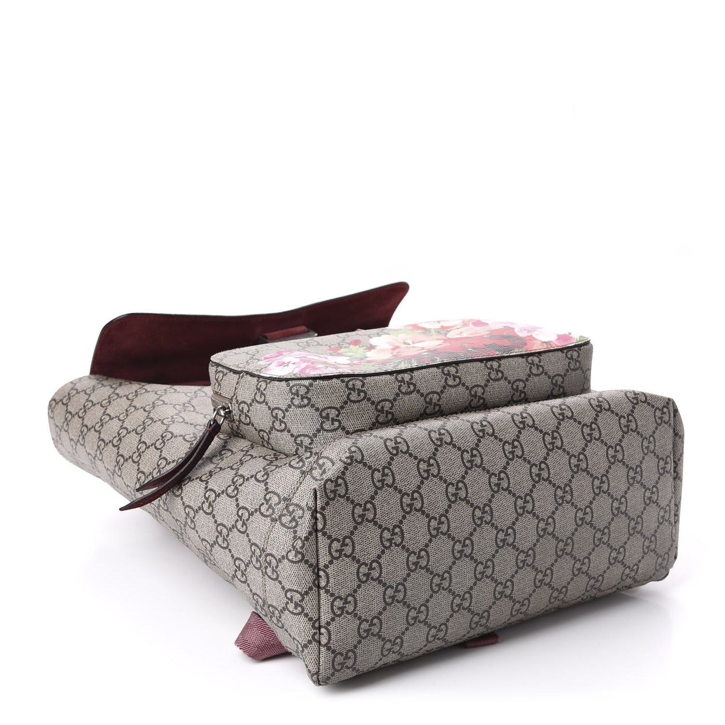 GG Supreme Monogram Blooms Medium Single Buckle Backpack Beige Multicolor Dry Rose