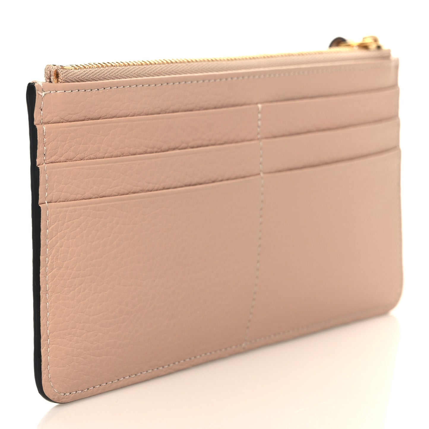 Calfskin Alphabet Long Zipped Wallet Blush Nude