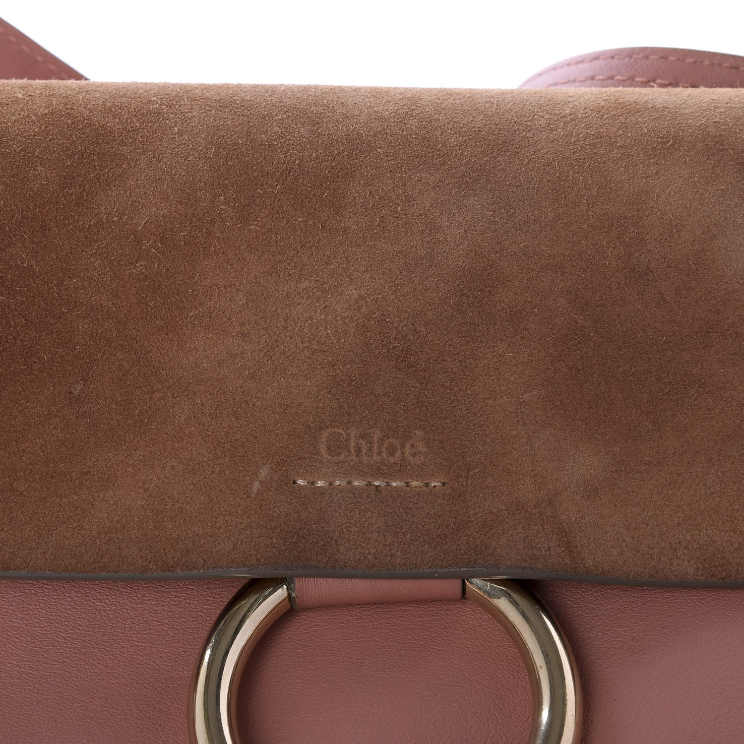 Chloe Suede Calfskin Small Faye Shoulder Bag Nougat 9 of 9
