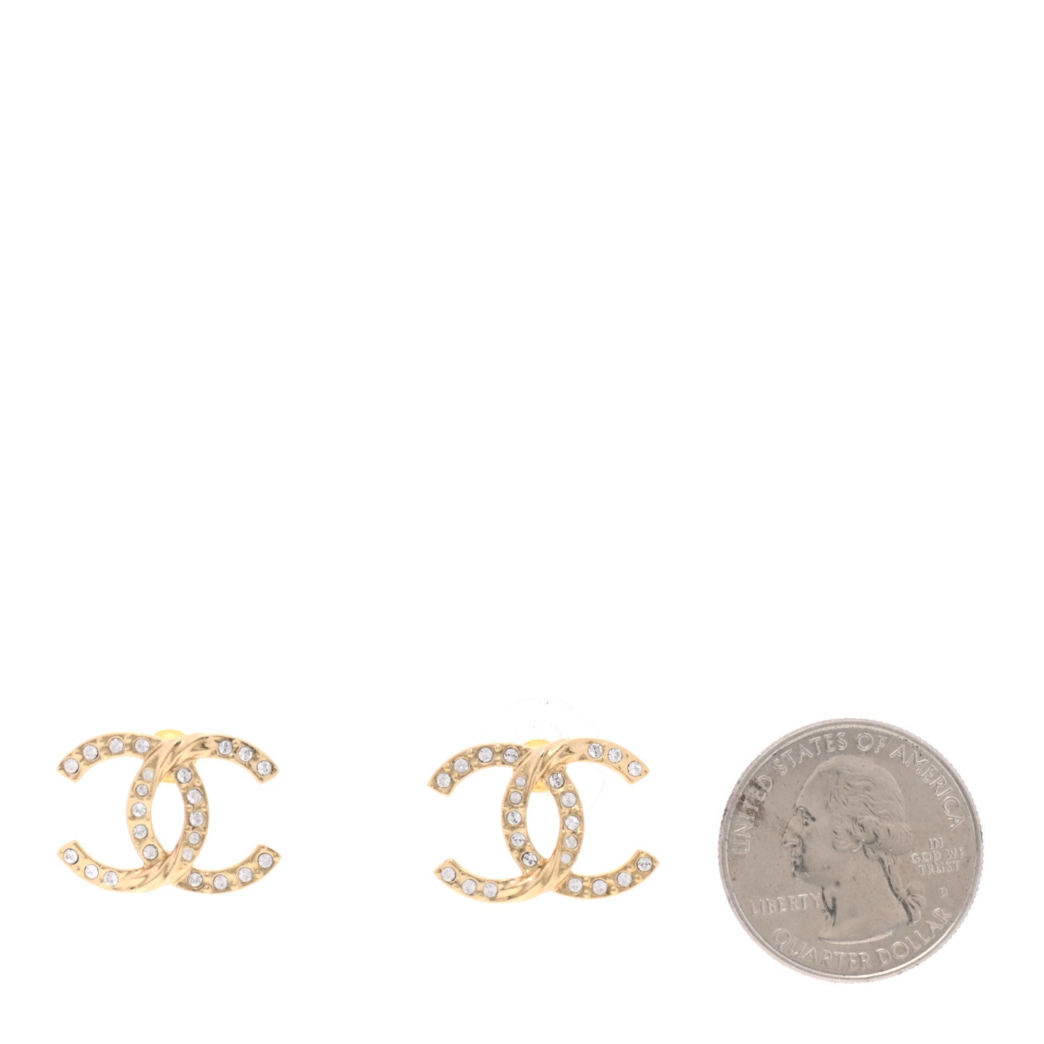 Chanel Crystal Twist CC Earrings Gold 2 of 5