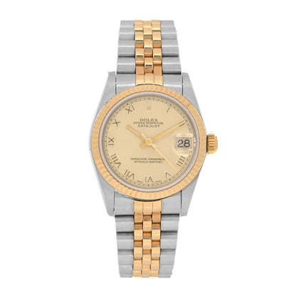 Rolex Stainless Steel 18K Yellow Gold 31mm Oyster Perpetual Datejust Watch Champagne Roman 78273 1 of 4