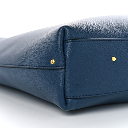 Chloe Grained Calfskin Marcie Hobo Tote Navy 8 of 9