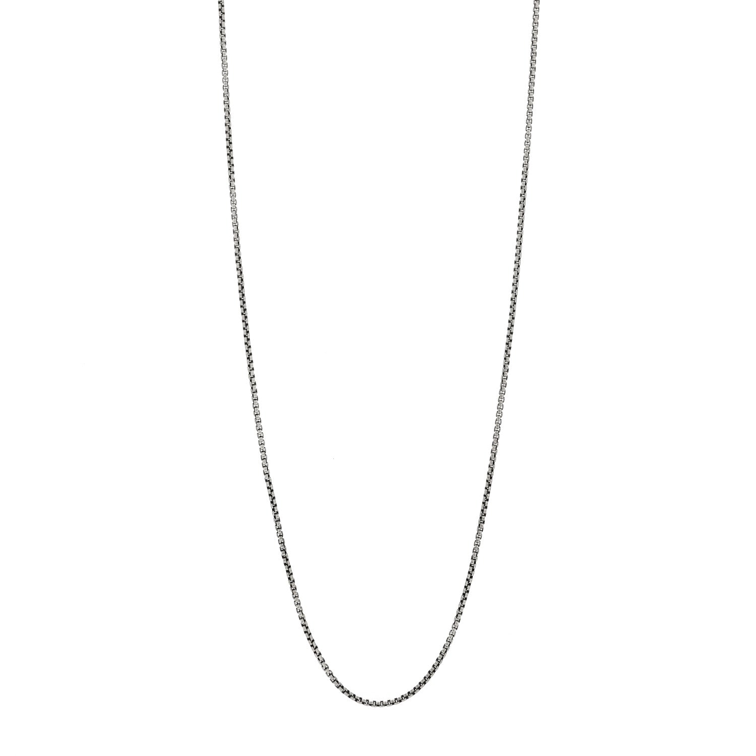 David Yurman Sterling Silver 1.7mm Box Chain Slider Necklace 1 of 4