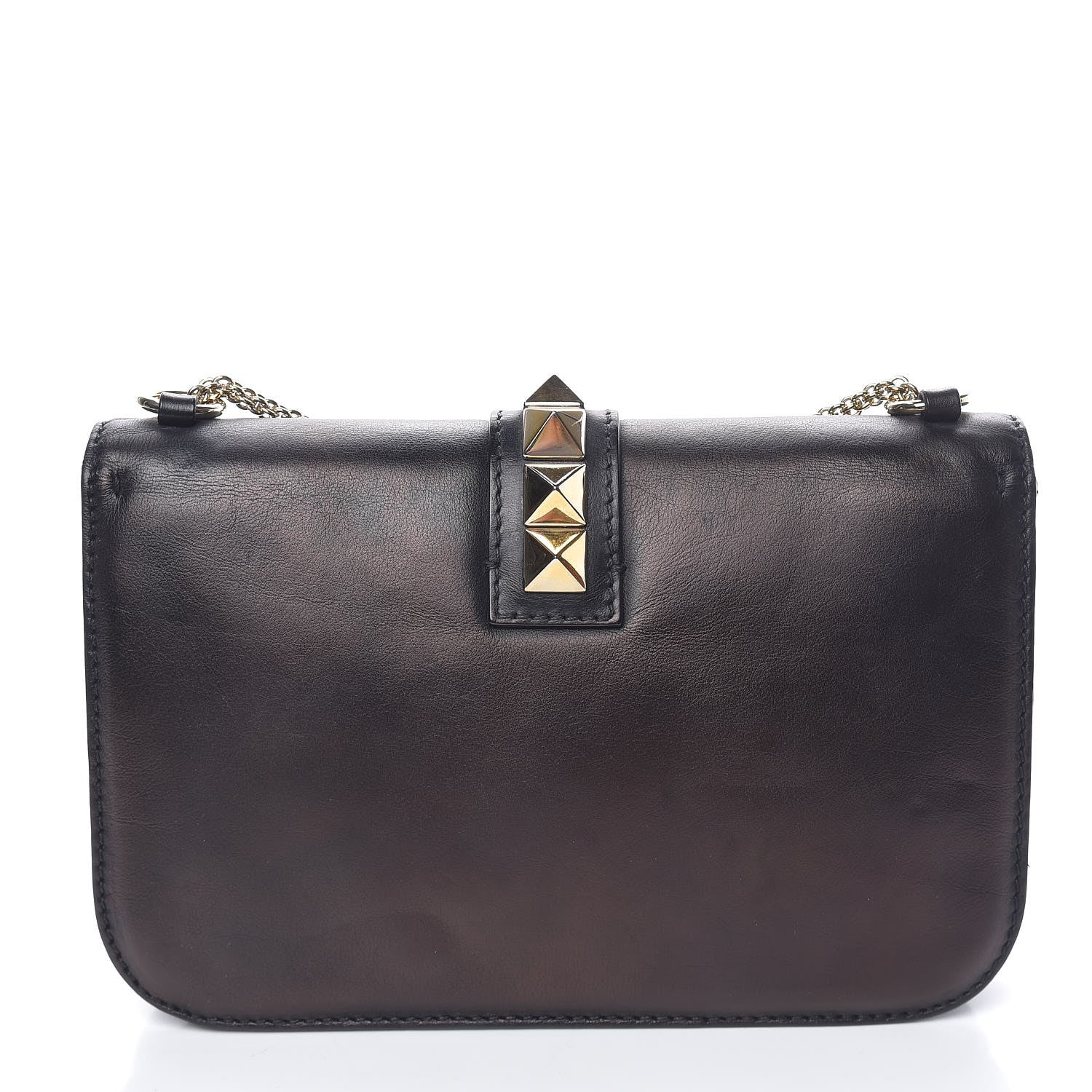 Valentino Garavani Vitello Medium Glam Lock Rockstud Flap Black 17 of 19
