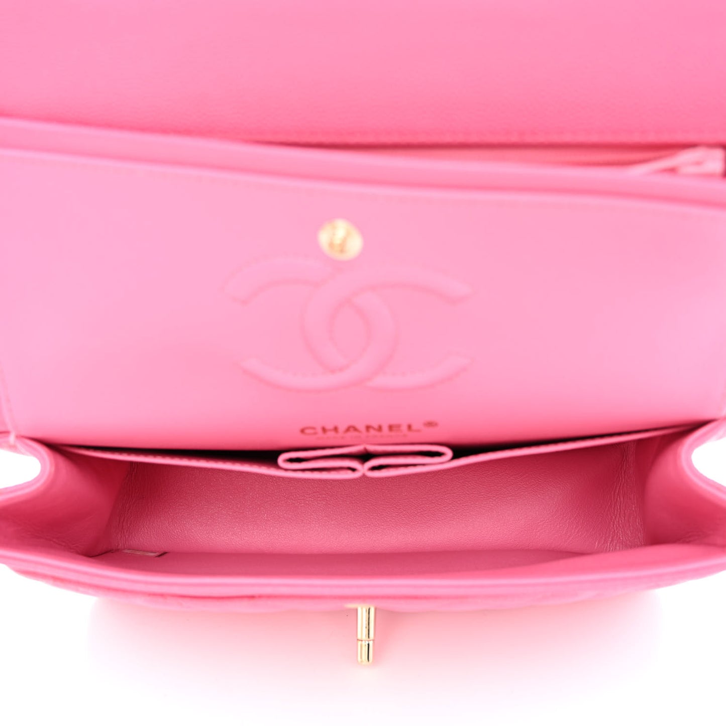 Caviar Quilted Small Double Flap Pink