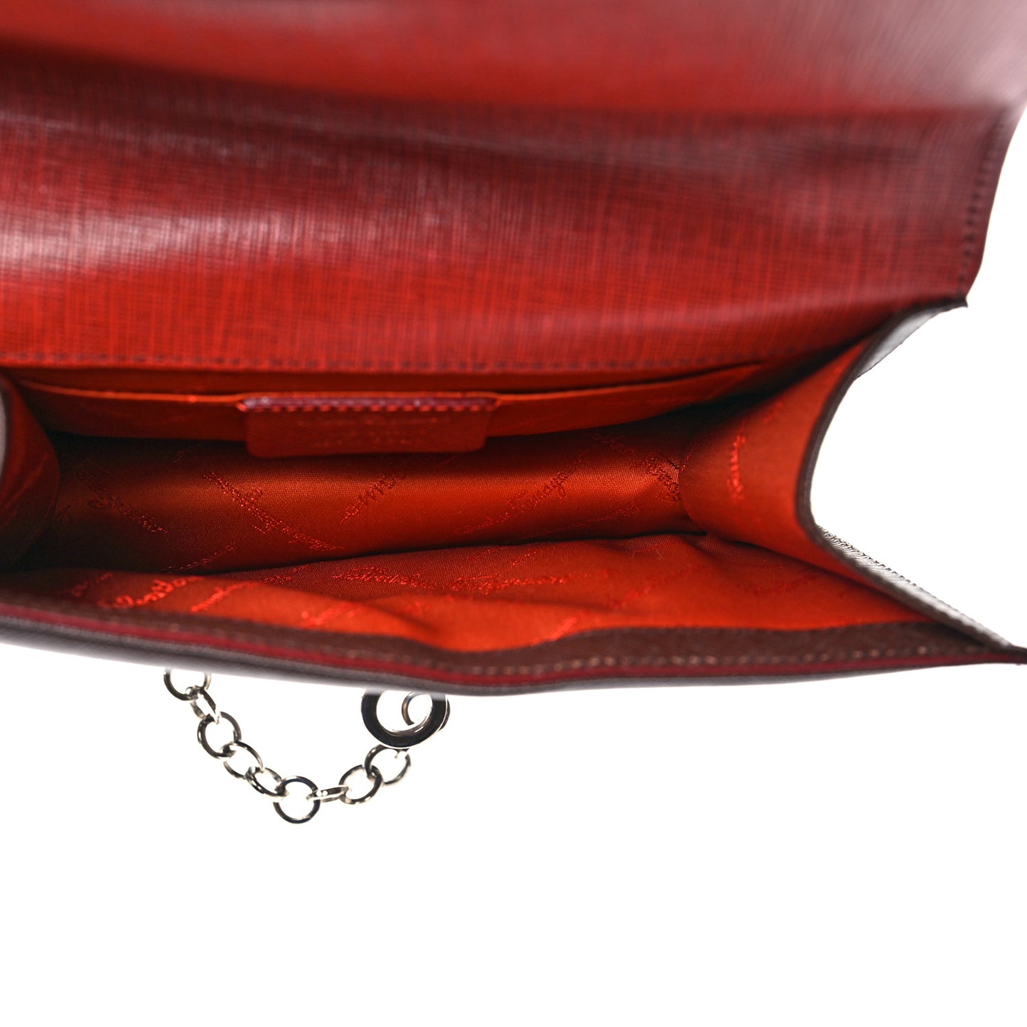Printed Calfskin Gancini Bow Chain Shoulder Bag Black Red