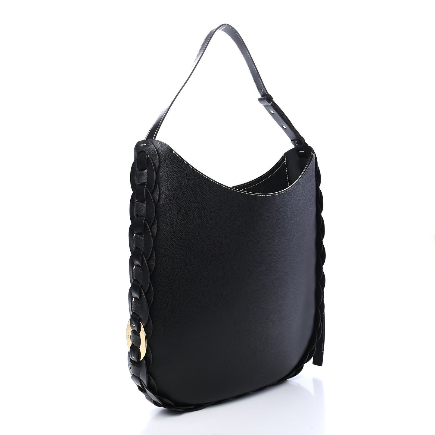 Small Grain Smooth Calfskin Large Darryl Hobo Black