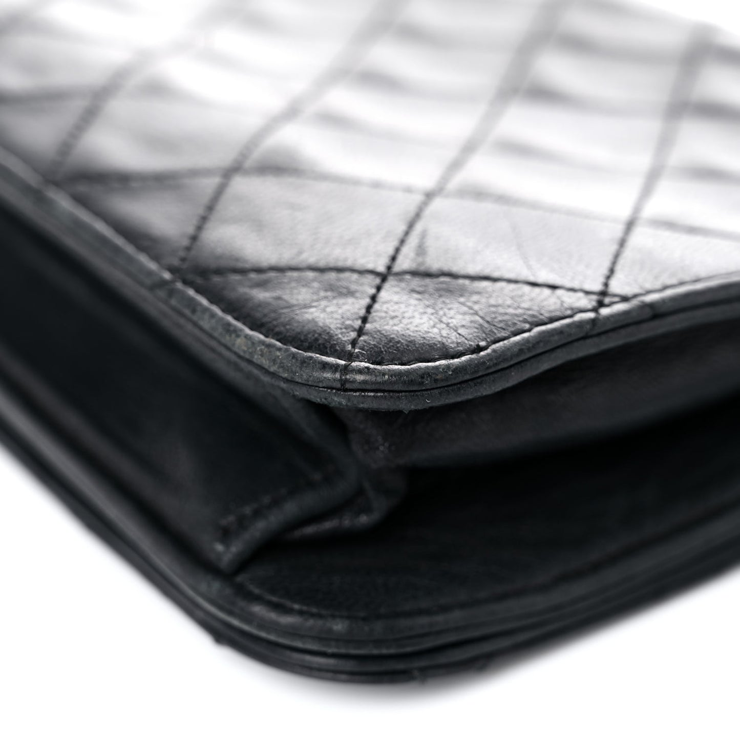 Lambskin Quilted Wallet On Chain WOC Black