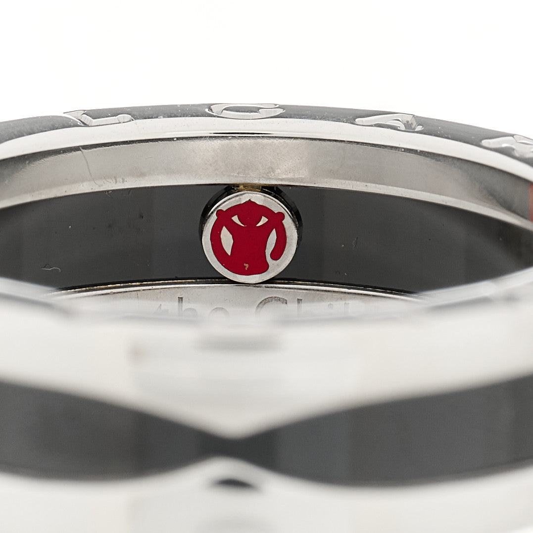 Bulgari Sterling Silver Ceramic Save The Children One-Band Ring 58 8.25 4 of 7