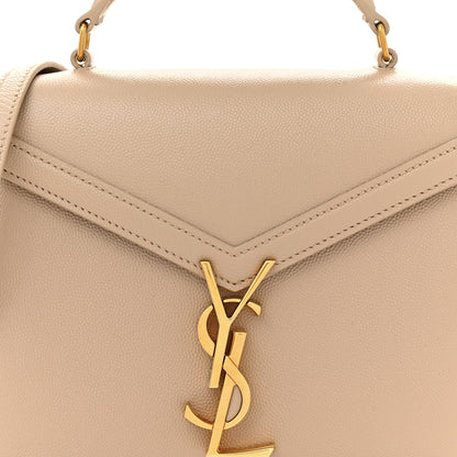 Saint Laurent Grain de Poudre Mini Classic Monogram Cassandra Top Handle Beige 8 of 14