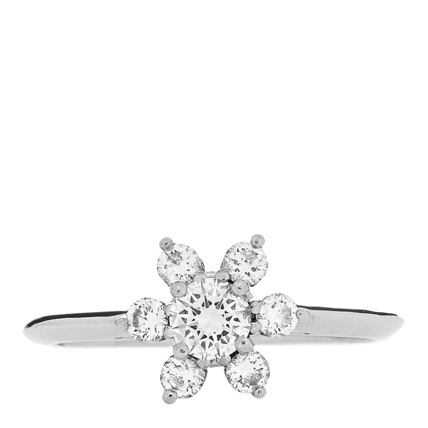 Platinum Diamond Flower Ring 50 5.25