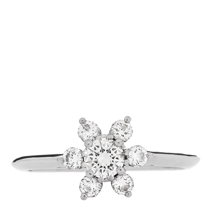 Tiffany Platinum Diamond Flower Ring 50 5.25 1 of 5