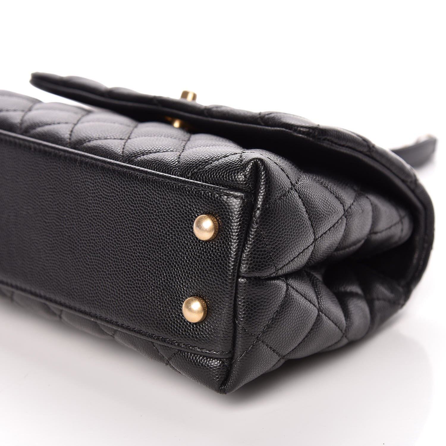 Chanel Caviar Lizard Embossed Quilted Mini Coco Handle Flap Black 10 of 10