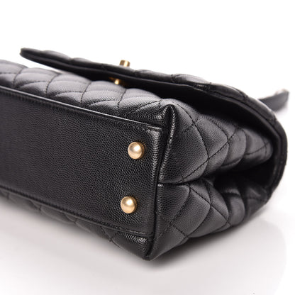 Chanel Caviar Lizard Embossed Quilted Mini Coco Handle Flap Black 10 of 10