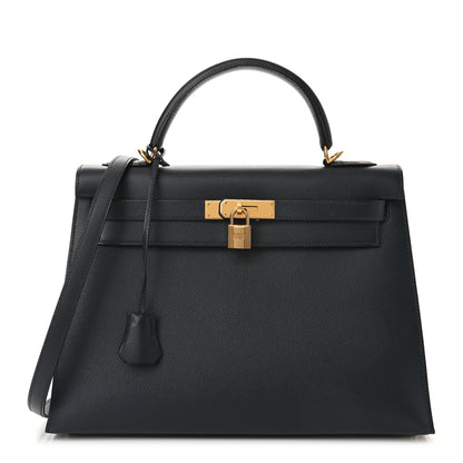 Hermes Courchevel Kelly Sellier 32 Bleu Marine 1 of 10