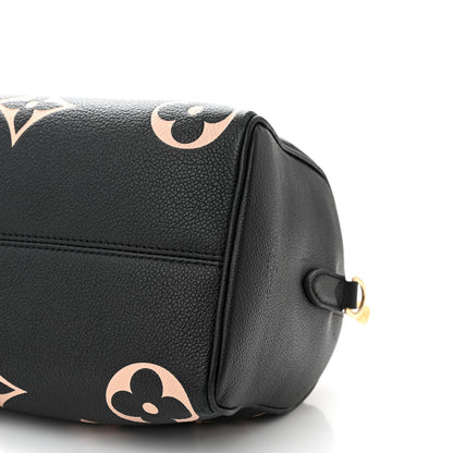 Louis Vuitton Empreinte Monogram Giant Speedy Bandouliere 25 Black Beige 9 of 11
