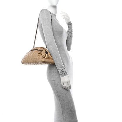 Chanel Metallic Aged Calfskin Quilted Medium Just Mademoiselle Bowling Bag Gold 2 of 11