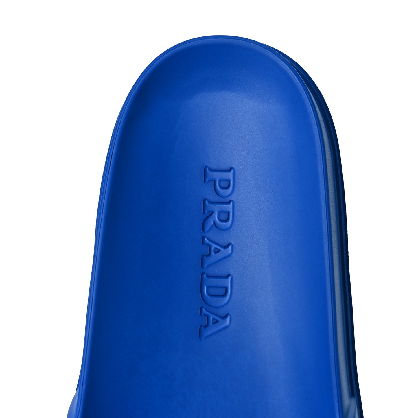 EVA Rubber Triangle Logo Embossed Womens Lug Sole 20mm Slide Sandals 39 Azzurro